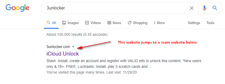 3Unlock in Google SERP