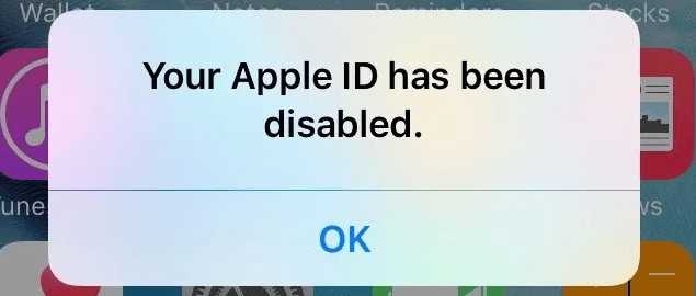 Apple ID has been disabled