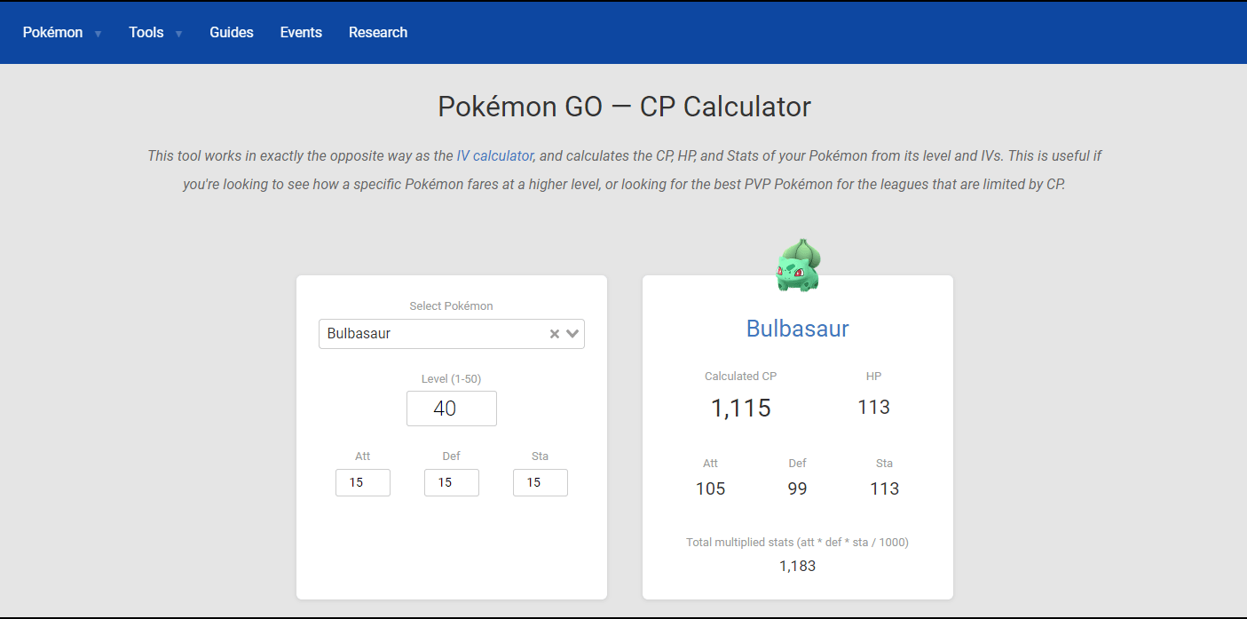 PvP Stat Product Calculator  Pokemon GO Wiki - GamePress