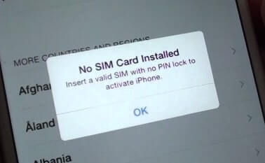 no sim card installed