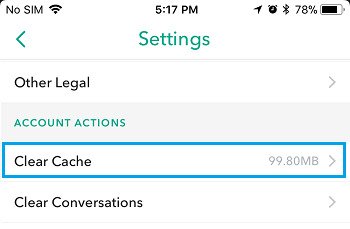 Clear Snapchat Cache