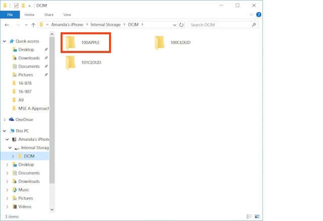 how to access photos on iPhone from PC through File Explorer