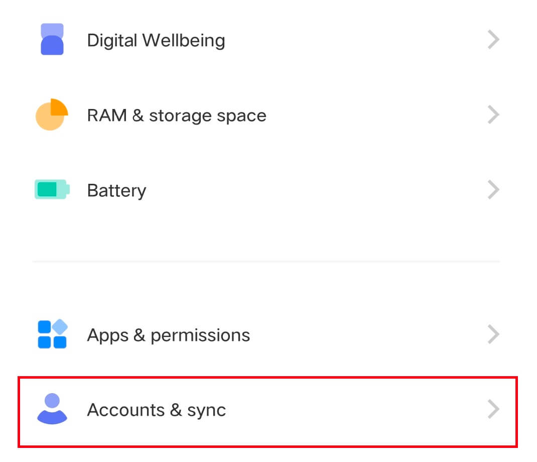 account and sync