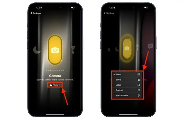 action button camera settings on iphone 15 pro