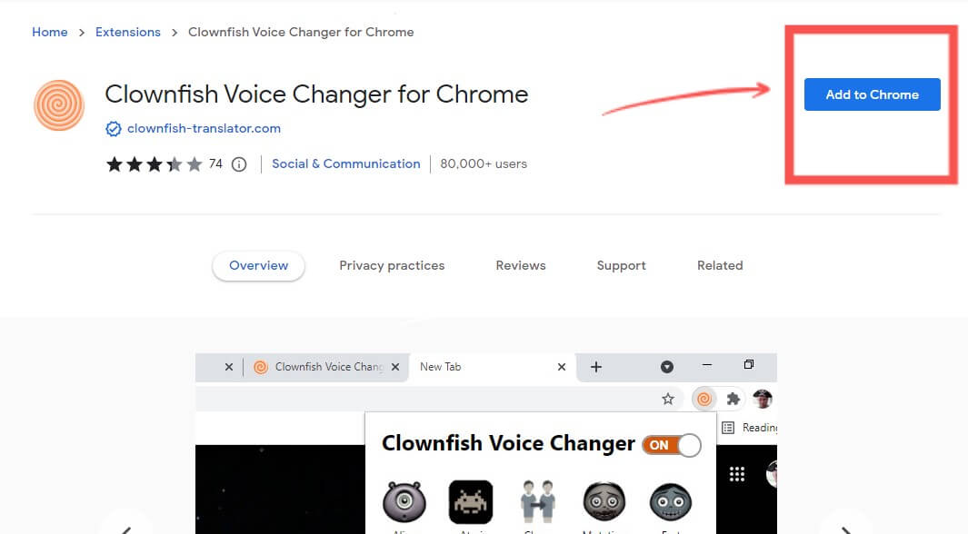 add clownfish extension to chrome