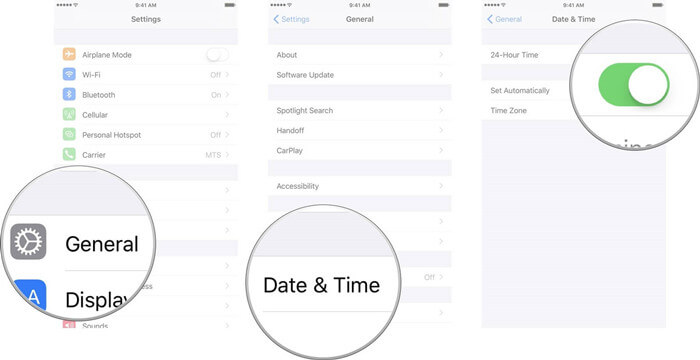 check iPhone date and time setting