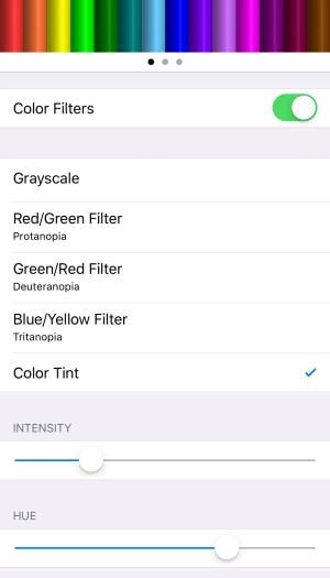adjust iPhone screen color