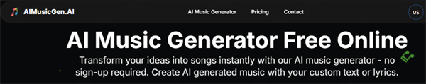 AIMusicGen ai text to music generator interface