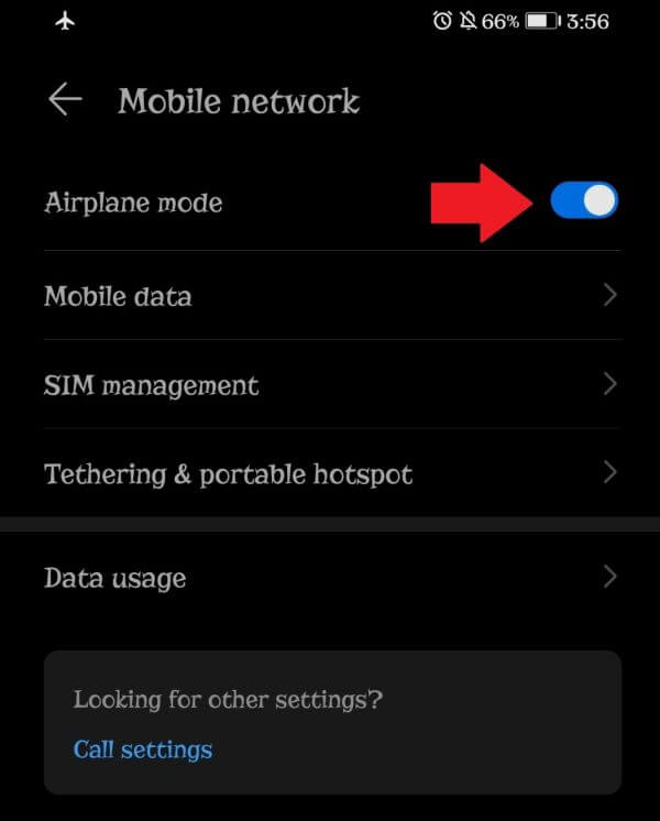 turn on Airplane mode on Android