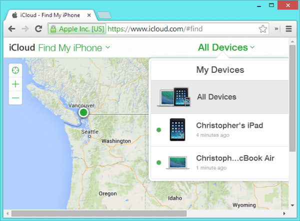 all device in find my iphone