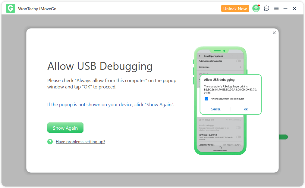 allow usb debugging