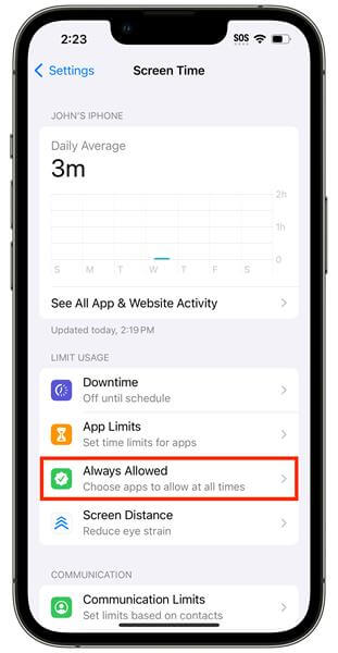 always allowed in screen time