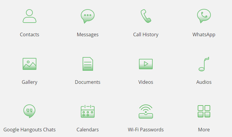 android data recovery file types