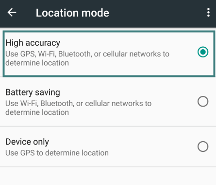 android location high accuracy