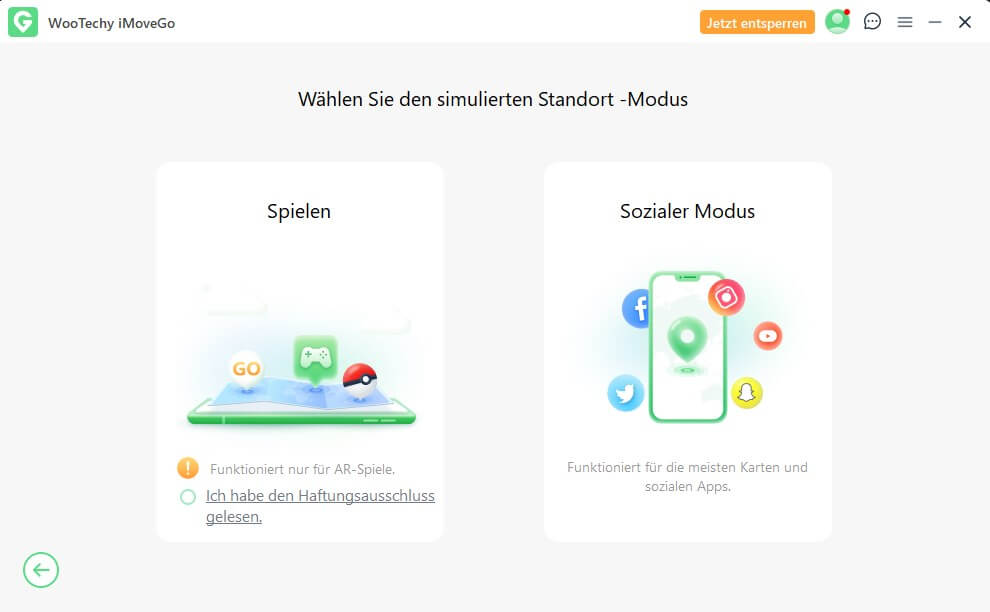 Android-Modus in iMoveGo