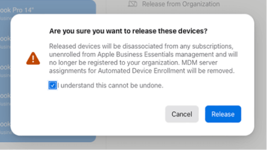 apple school manager release devices