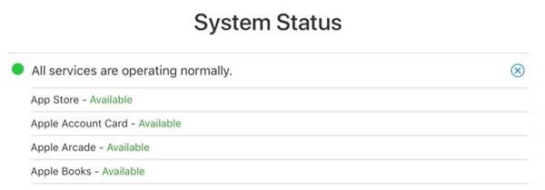 apple system status app store