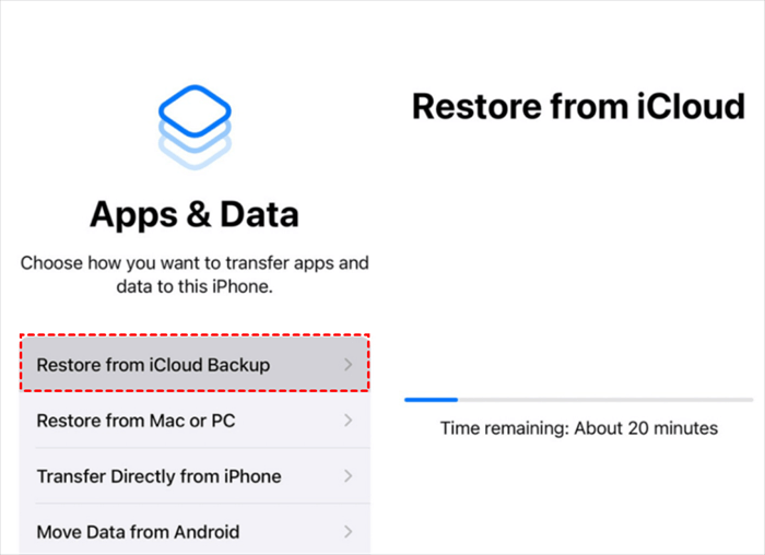 apps data restore from icloud