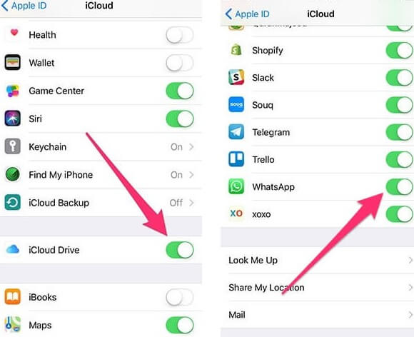 back up entire iphone to icloud include whatsapp