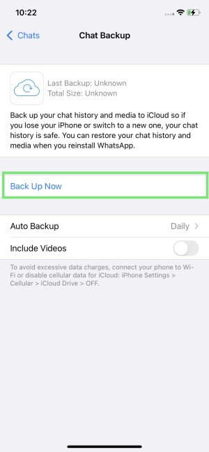 how to back up WhatsApp on iPhone