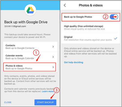 backup WhatsApp photos on iPhone to Google Drive