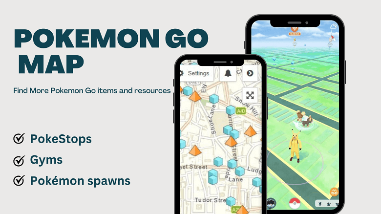 Screenshots of the Pokémon Go map.