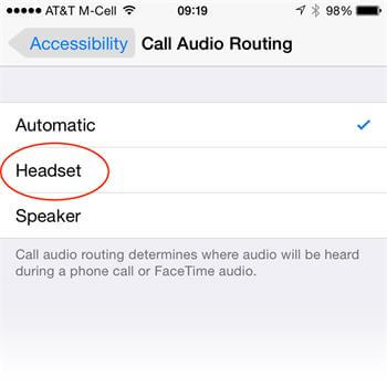 call audio routing