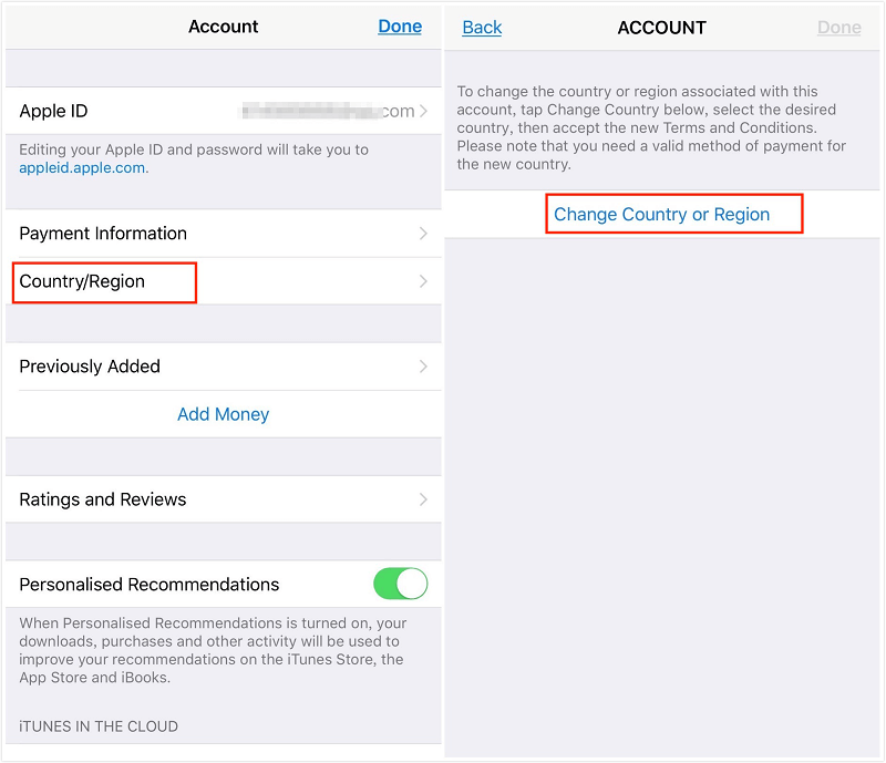 Change the Apple ID Country /Region on iPad with your iPad