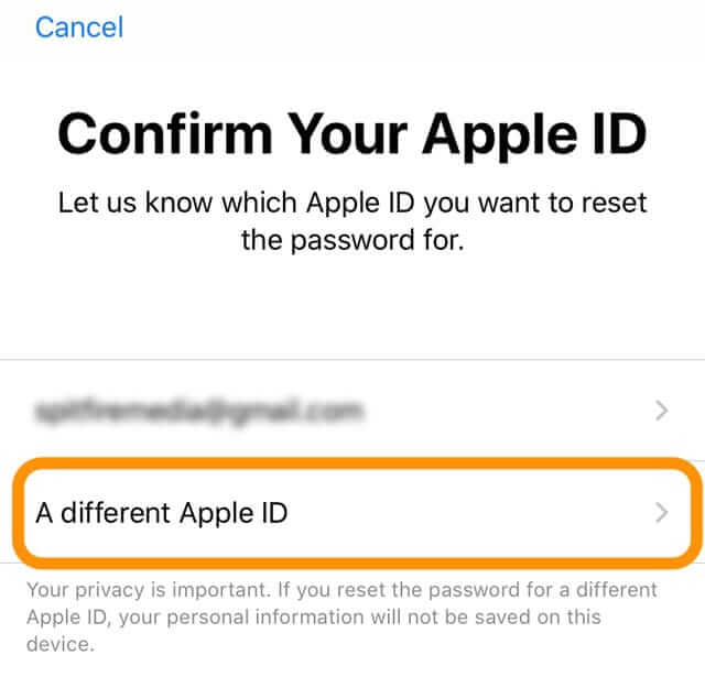 changer le mot de passe de l'identifiant apple apple support app