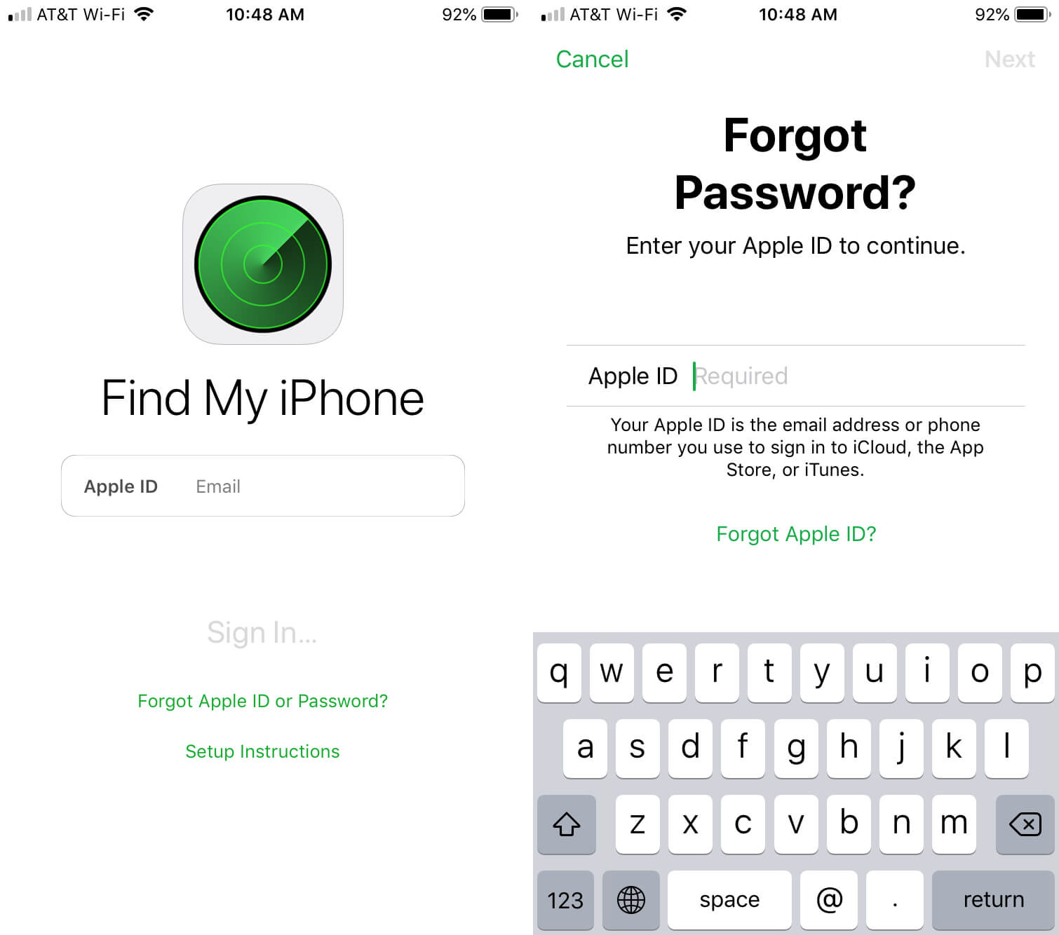 change apple id password find my iphone