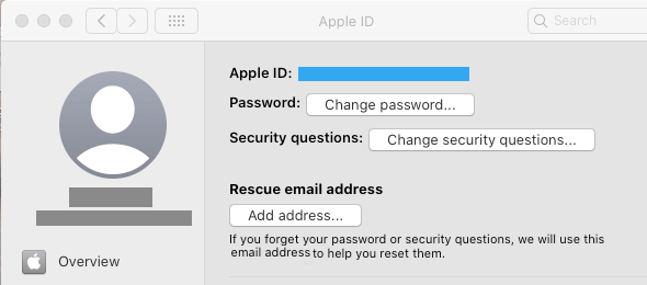 change apple id password mac