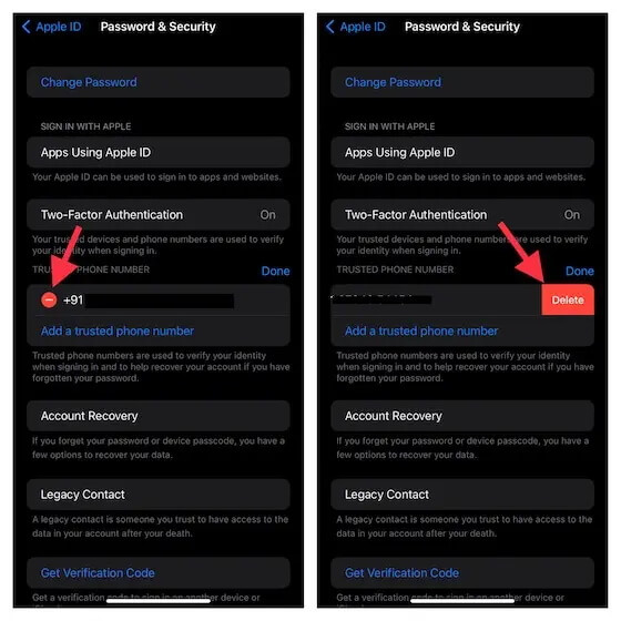 change apple id phone number on iphone