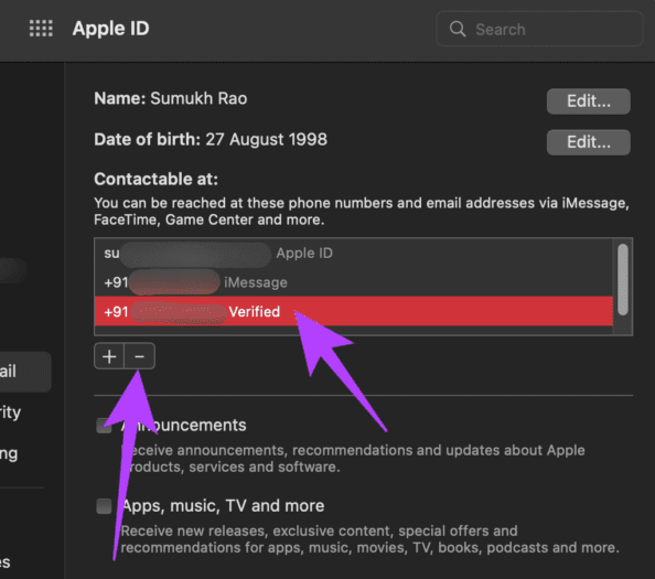 change apple id phone number on mac