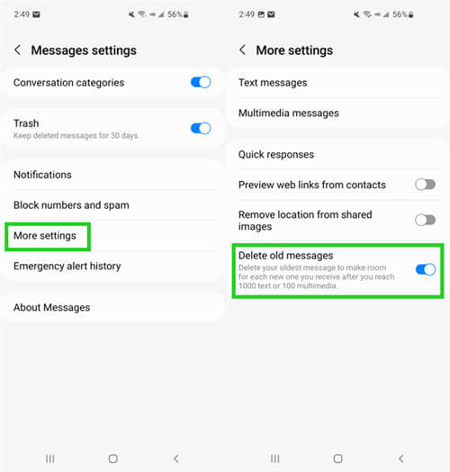 cancel messages auto-deletion