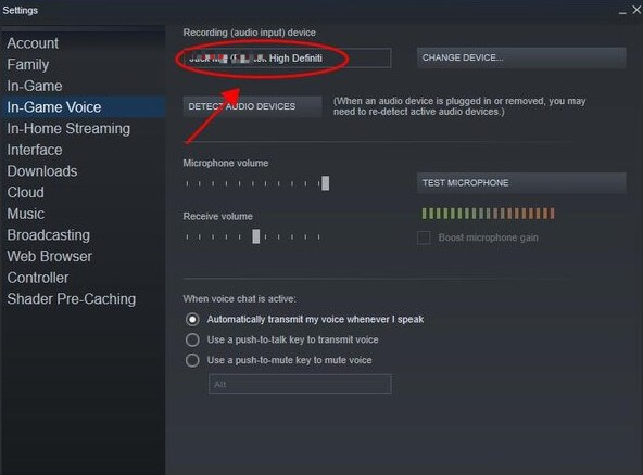 change pubg audio input