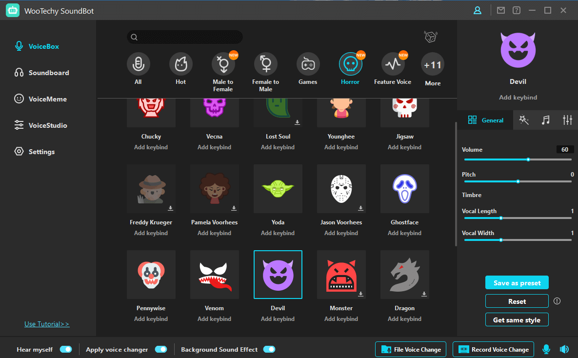 change voice to devil with soundbot voice changer
