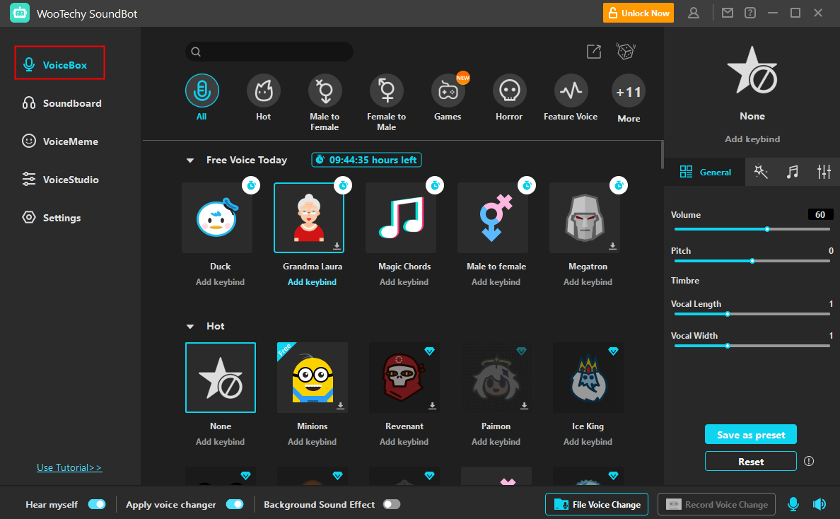 change voice with SoundBot