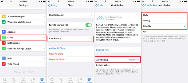 backup WhatsApp to iCloud