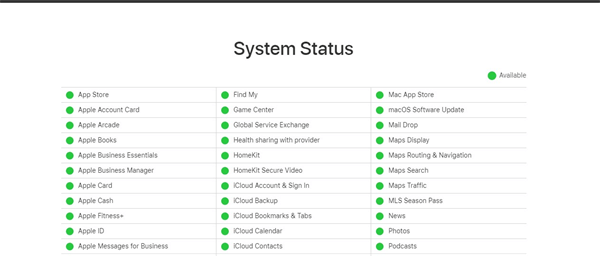 check apple system status