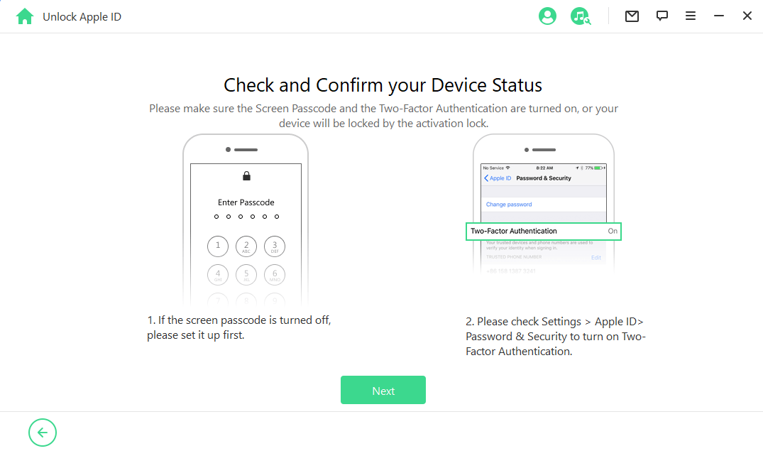 check device status unlock apple id