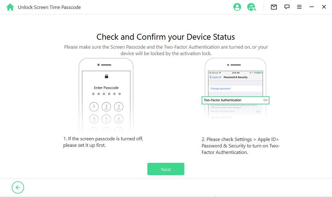 check device status unlock screen time
