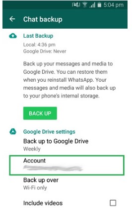 check google drive account