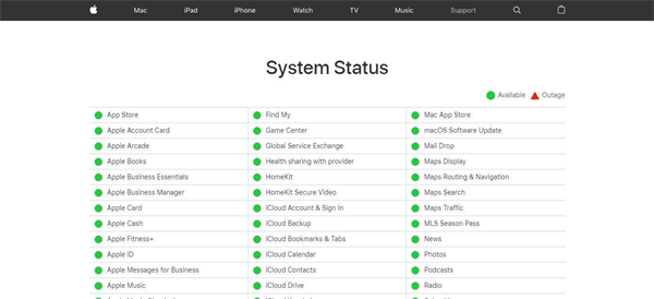 check icloud status