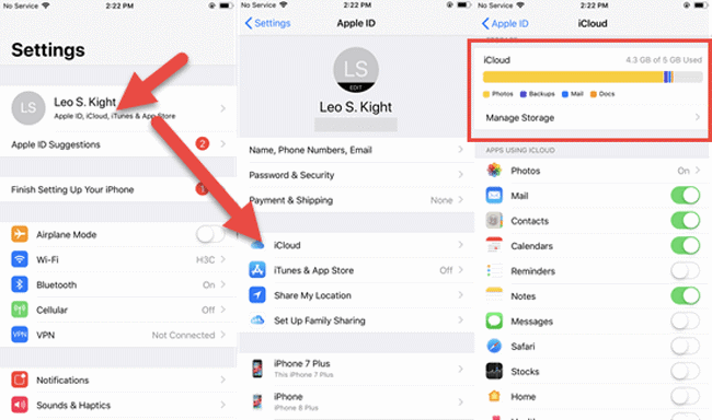 manage icloud storage