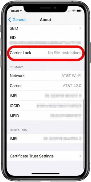 check if iphone is unlocked via carrier lock