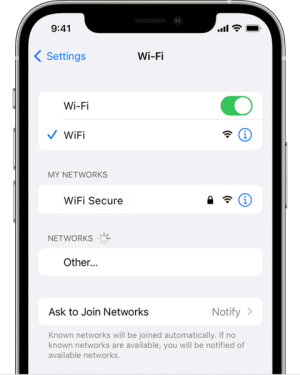 check wi-fi or mobile data settings