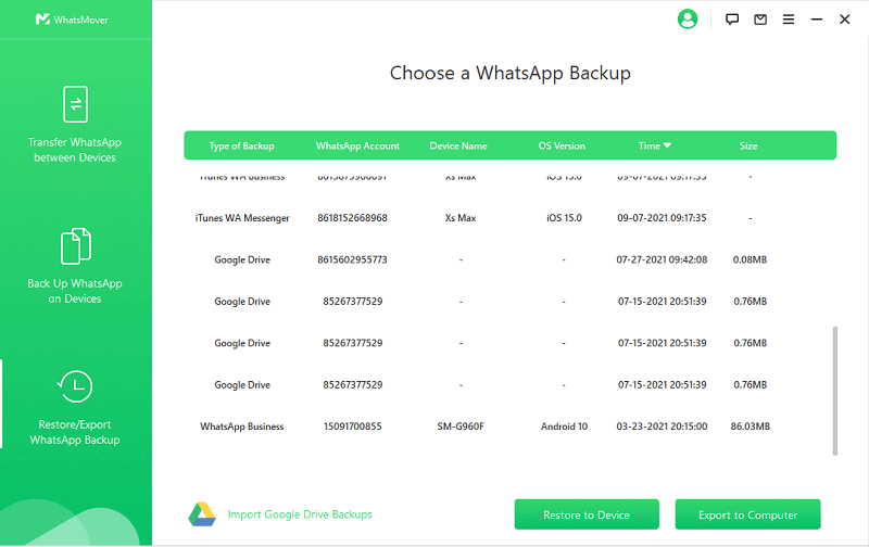 export WhatsApp photos to computer