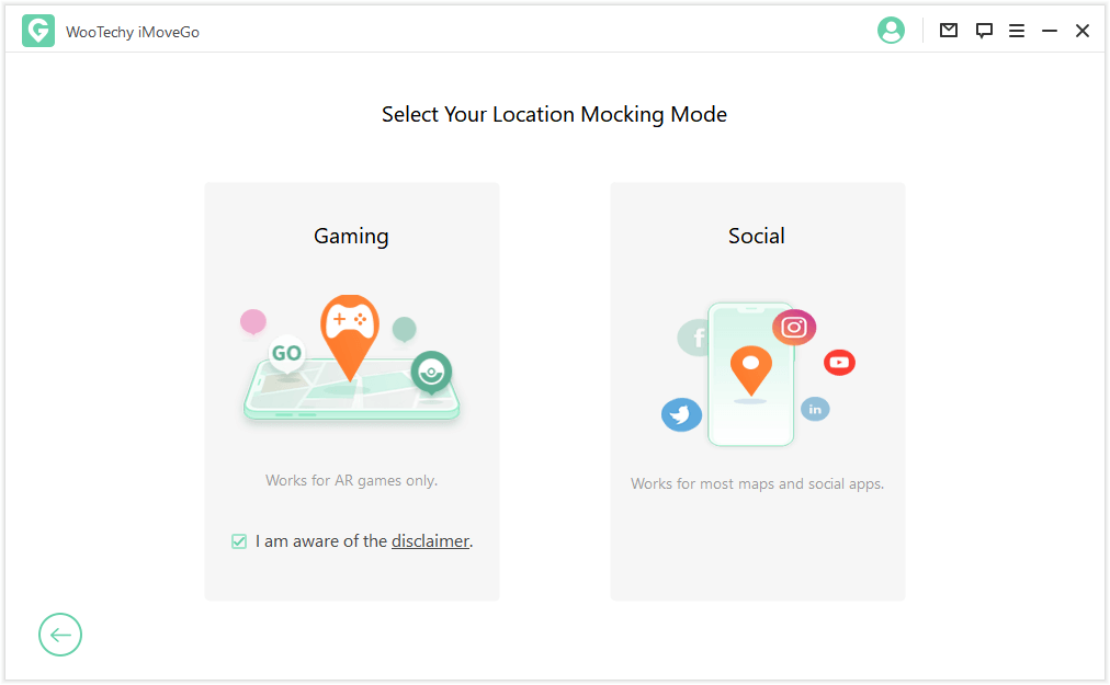 choose desired mode on iMoveGo