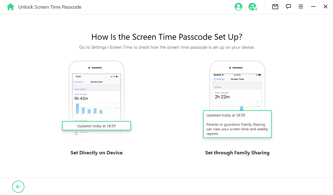 chooose how is screen time passcode set up