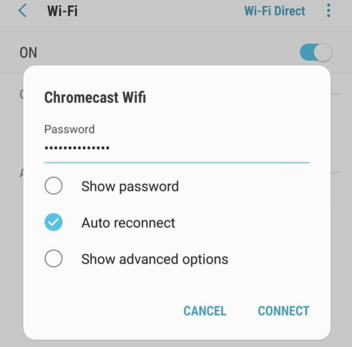 connect Chromecast to the same wifi